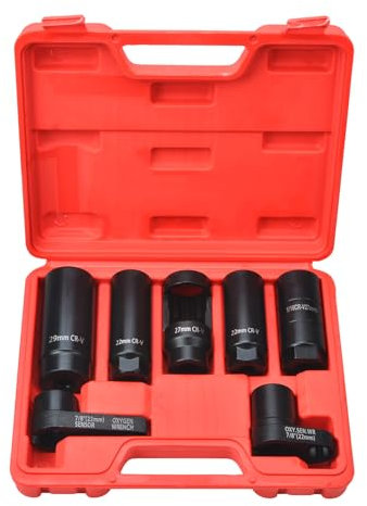 Zoomtools Lot de 7 clés pour sonde lambda - Clé à douille - Outil de sonde lambda