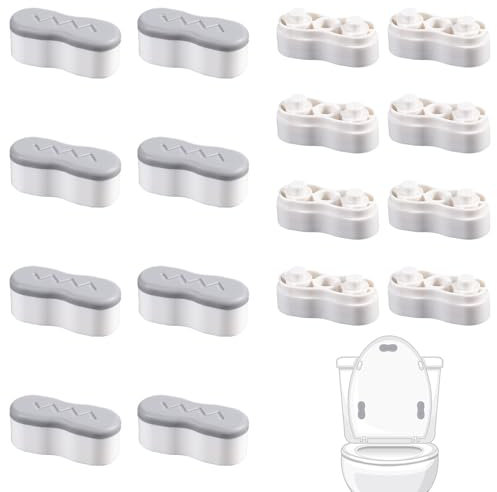 Grevosea 8Pcs Toilet Seat Riser Pads, Toilet Seat Spacers for Bidet with 2 Heights Adjustment Self Adhesive Toilet Seat Bumpers Bidet Attachment for Cushioning & Protection