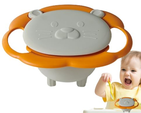 Spill Profit Bol à collation rotatif à 360 ° pour tout-petit - Bol d'alimentation gyroscopique - Design anti-calcaire - Bord lisse - Récipient durable pour épaisseur de poussette