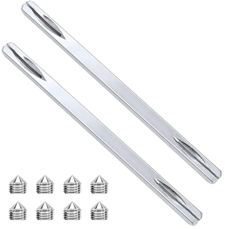 2 Stück Türgriff Spindelstange,Vierkantstift 8 x 150mm,Metall Vierkantschlüssel 8mm,Drückerstift,Vierkant 8mm mit 6 Pcs M6 Schraube für Fenster Türgriff Spindel Bars Türklinke Innentür,Spindelstange