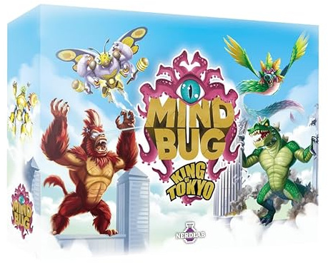 Nerdlab Games Mindbug x King of Tokyo, Strategisches Kartenspiel, Crossover von Mindbug und King of Tokyo, für 2 Spieler ab 8 Jahren, 15-25 Min Spielzeit