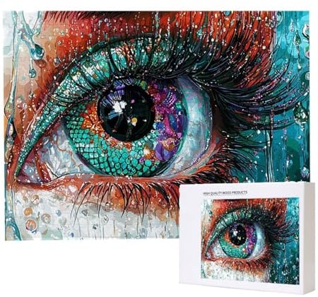 Jigsaw Puzzles für Erwachsene 3000 Teile, Herausforderndes Rätsel, Clevere Rätsel, Puzzlespiele für Die Ganze Familie, Geschenke für Frauen, Geschenke für Männer, Thema: (Farbe Augen) n-79