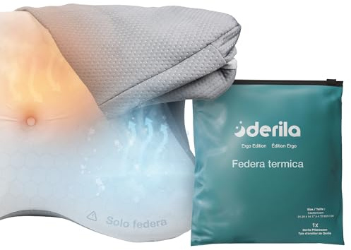 Derila Ergo Thermal Kissenbezug mit PCM für Nackenkissen | Mit Phasenwechselmaterial, atmungsaktiv, maschinenwaschbar, 54 x 36 x 12 cm, Kissen nicht enthalten