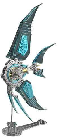 Mechanical Angelfish 3D DIY Steampunk Animal Model Vibrant Metal Assembly with Creative Mechanical Fins (Kit Version/529PCS/Blau)