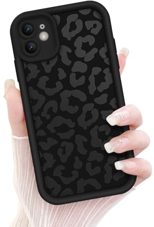 Newseego for iPhone 11 Case Cute Leopard Print Design, Black | Aesthetic Cheetah Animal Pattern, for Girls Women, Soft TPU, Shockproof Cover, Full Camera Protection, Anti-Scratch