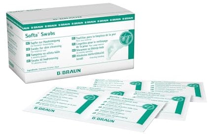 Softa Swabs I Alkoholtupfer zur Hautreinigung I Packung à 100 Stück