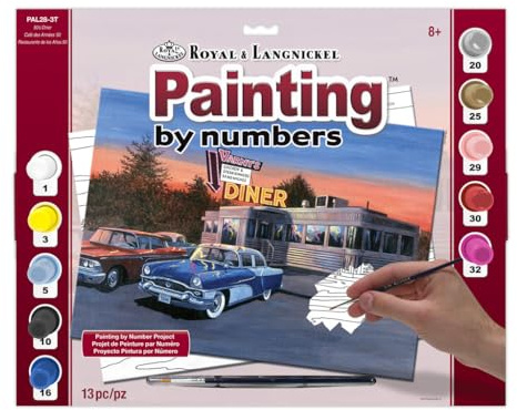 Royal & Langnickel 11 x 15 inch 50's Diner Pre-Printed Paint by Number Painting Set