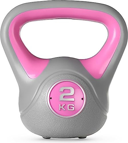 Gymtek Kettlebell 2kg, Gewichte Hantel für Krafttraining, Workout Gewicht mit Ergonomischer Griff, Kettlebell für Muskeltraining, Sport Geräte für Zuhause, Fitness, Gymnastik, Home Workout Equipment