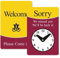 SmartSign Sorry We Missed You, Will Be Back/Welcome Please come in, zweiseitiges Be Back Uhr-Schild, 19,7 x 12,1 cm, Kunststoff-Türschilder
