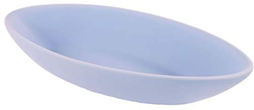 Oval Ceramic Display Bowl With Felt Protectors Underneath - Quality Interior Gifts (Blue Matt)