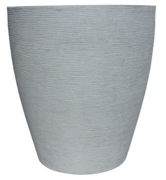 AnaParra Jardinera Redonda Moderna en hormigón aligerado para Exterior Andaman 55X60cm. Natural Cemento