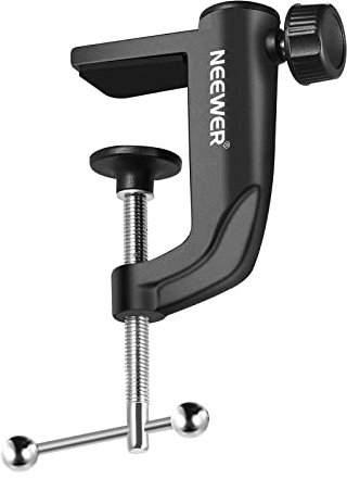 NEEWER Metall Tischmontage C Klemme für Mikrofon Aufhängung Boom Scherenarm Stand Halterung mit einer einstellbaren Positionierung Schraube, passt bis zu 1,9Zoll / 5cm Desktop Dicke (schwarz)