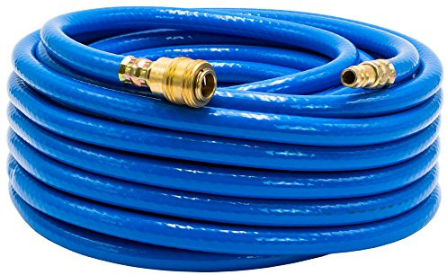 AWM Druckluftschlauch inkl. Schnellkupplung 1/4 Druckschlauch Luftschlauch Gewebeschlauch (6 x 12 mm, blau, 5 Meter)