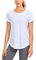 CRZ YOGA Damen Sport T-Shirt Kurzarm Fitness Gym Laufshirt Crewneck Leichte Yoga Oberteile Sommer Top Weiss 44