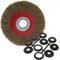 OTOTEC - Spazzola pulitrice per smerigliatrice da banco, forma circolare, in filo d’acciaio, 125 mm/150 mm/200 mm, 200 mm