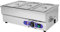 vertes Bain Marie Chauffe Plat électrique Professionnel 1500W en INOX (INCL. 3X 1/3 GN Récipient avec Couvercle pour 3X 3.8L, Robinet de Vidange, Température 50 à 200°C, Pieds en Caoutchouc)