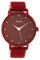 Oozoo Damenuhr mit Lederband Color Line Florales Muster 45 MM Rot/Rot C10656
