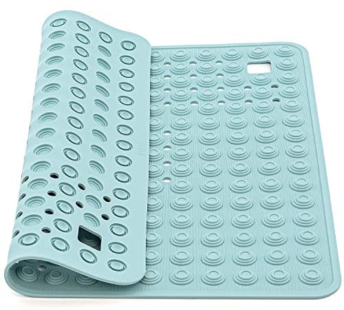 Tatkraft Detail - Robust Duschmatte rutschfest - 60x60cm - Extra Groß Rutschmatte Dusche mit 134 Starke Saugnäpfen für Senioren und Baby - Badewanennmatte - Maschinenwaschbar - Blau - Made in Italy