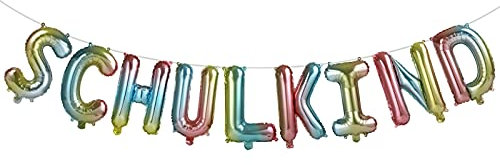 Kesote Einschulung Deko Schulkind Folien Ballons Schulanfang Luftballon Regenbogen Girlande Banner Mädchen Junge Schuleinführung Schulstart Kinder