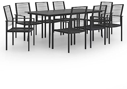 vidaXL Gartenmöbel Set 9-TLG. Gartengarnitur Sitzgruppe Sitzgarnitur Gartenset Tisch Stühle Gartentisch Gartenstuhl Esstisch Essstuhl