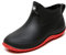 GURGER Stivali di Gomma Donna Impermeabili Scarpe da Pioggia Stivaletti Pioggia Bassi Antiscivolo Nero Rosso 37 EU