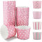 Frau WunderVoll® 100 Muffin Backformen, rosa, weiße Herzen, Durchmesser 6,1 cm/Muffinbackform, Muffinform, Cupcakeformen, Backförmchen, Cupcake Formen, Muffin Förmchen Papier