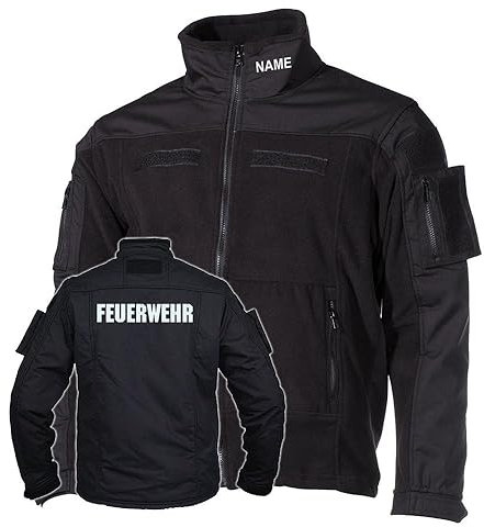 Copytec Kommando Fleecejacke Feuerwehr Freiwillige GESTICKT Rettungsdienst #38840, Größe:XXL, Farbe:Schwarz