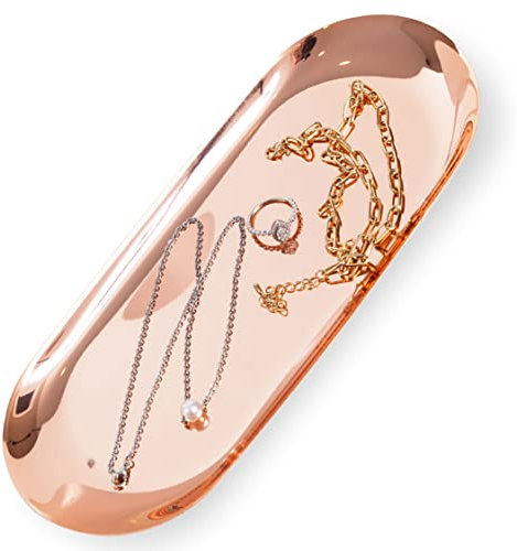 Jewelry Tray Rose Gold Jewelry Organizer that Makes a Great Jewelry Stand & Storage Holder for Rings Earrings Bracelets & Necklaces by Bureta