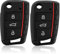 HooRLZ 2 Stück VW Schlüsselhülle, Silikon Schlüssel Cover 3-Tasten für VW Golf 7, MK7, S-Koda, Seat Leon, Octavia, P-olo, Seat Ibiza, Ateca Schlüsselhülle, Autoschlüssel Hülle VW - Schwarz