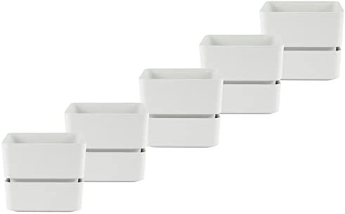 ECOMACETAS FLOWERPOT STORE Maceta para Suculentas. Maceta para Cactus. Maceta pequeña con Plato. Tiesto Cuadrado Pequeño. (5, 12 cm)