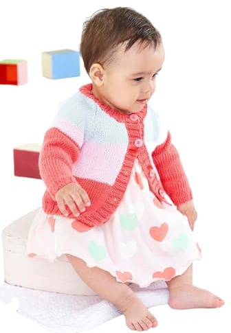 King Cole Double Knit Knitting Pattern Baby Childrens Sweater Cardigan & Hat (5918)