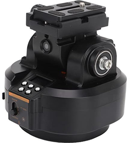 Testa per Treppiede Panoramica Rotante Motorizzata, Testa Panoramica Inclinabile con Telecomando Wireless 2.4G e Supporto per Telefono, Carica Fino a 2 Kg, per Fotocamere DSLR,