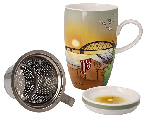 Teetasse mit Deckel und Sieb Seaview - Scandic Home