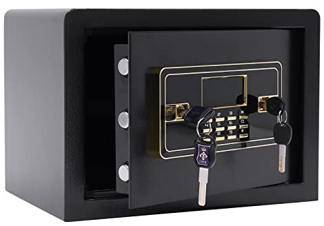 Elektr Tresor mit Tastatur& LCD-licht| 25x25x35cm | Inkl. Batteriebox Elektronischer Safe |Wandmontage|Persönliches Passwort+Hauptschlüssel