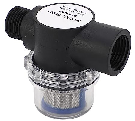 Inline Water Filter, 1/2in‑14 Female Thread Inline Filter 50 Mesh Screen Plastic Construction Water Strainer for Pipeline Under-Sink Filters Female Inline Strainer Water Pump Strainer