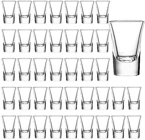 Shot Glasses Set of 40, 1.4oz/40ml Mini Clear Spirit Glasses with Heavy Base, Small Glass Shot Glasses Bulk Round Shot Glasses for Vodka Whiskey Tequila Espresso Liquor