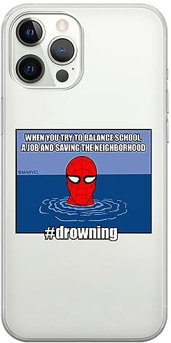 ERT GROUP Handyhülle für iPhone 12/12 PRO Original und offiziell Lizenziertes Marvel Muster Spider Man 037 optimal an die Form des Handy angepasst, teilweise transparent
