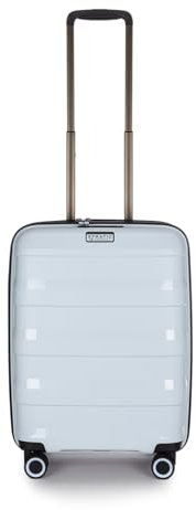 Stratic Straw + Hartschalen-Koffer Trolley Handgepäck Koffer klein Reisekoffer, nachhaltig, 4 Rollen, erweiterbar, TSA-Schloss (Größe S, Pastel blau)