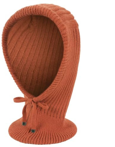 CHUYIXStrickmützen Thermo Wintermützen Warme Kapuzen Schal Kaschmir Kapuzen-Schal Gestrickter Schal mit Kapuze Halswärmer Schlauchschal Beanie Mütze für Radfahren Ski WärmendKaramellfarbe