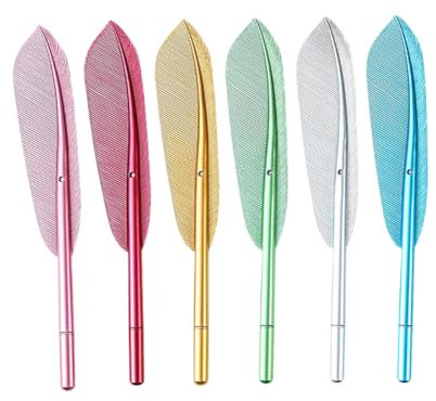 JIHUOO 6 Stück Federkiel-Kugelschreiber Vintage schwarze Tinte Stifte Hochzeit Unterschrift Stifte Antik Kalligraphie Stifte Schule Büro Supplies