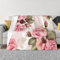 DEHIWI Flanell-Fleecedecke mit rosa Rosenmuster, 101,6 x 76,2 cm, ultraweich, warm, gemütlich, Überwurfdecke, Ganzjahresdecken für Bett, Sofa, Wohnzimmer, Outdoor