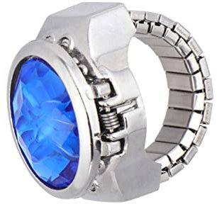 Holibanna Ovaler Modischer Quarzuhr Fingerring Mit Dehnbarem Gummiband Unisex Kleiner Uhrenring in Blau Praktisches Schmuckstück Für Damen Und Herren