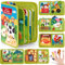 hahaland Libro Montessori 1 año - 20 en 1 Busy Board de Actividad, Libro Interactivo Juguetes Montessori para Niños 1 2 3 años - 10 Páginas Animales Granja