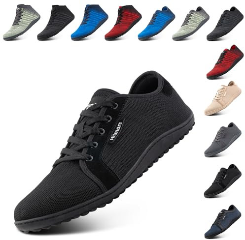 NEOKER Chaussures Pieds Nus Unisexe Orteil Baskets Homme Femme Minimaliste Chaussures Décontractées Respirant Poids Léger pour Marcher Courir Noir 43 EU