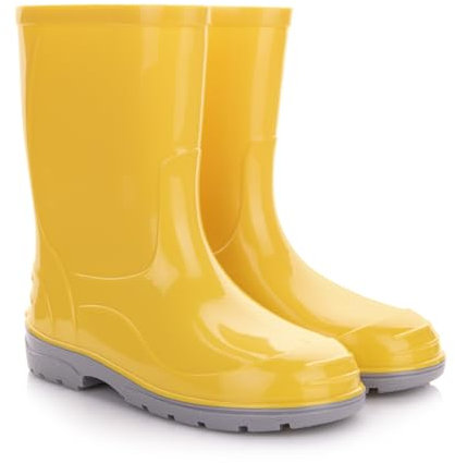 Lemigo Bambini Stivali da Pioggia Ragazzi Ragazze Scarpe di Gomma Elza (Giallo, 21)