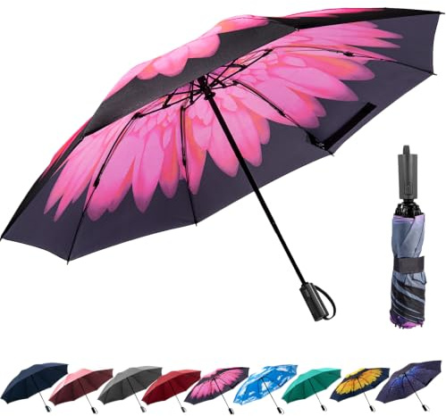 ACEIken Umbrella Reverse Close Folding Windproof Travel Umbrella- Compact | Compact and Portable Easy Carrying with Auto Open Close for Men and Women.Anti Blowout Design Won't blow inside out in storms
