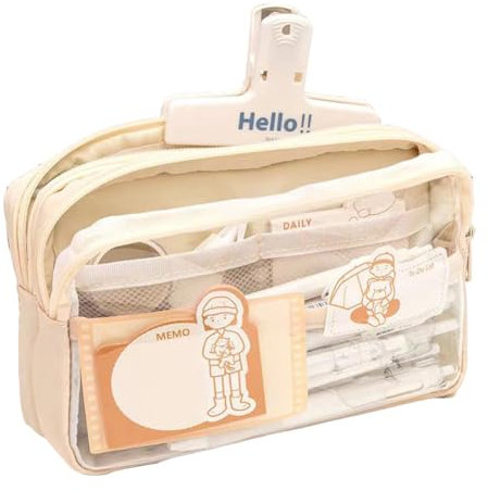 EHOTER Federmäppchen Durchsichtig Federmappe Große Kapazität Schreibwaren Organizer Pencil Cases Studenten Mäppchen Bleistifthalter Stehbleistiftbeutel Schülerin Teenager Mädchen Jungen Geschenk (A)