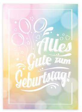 XXL A4 Glückwunschkarte zum Geburtstag Geburtstagskarte Geburtstagsgruß Grußkarte Happy Birthday Mädchen Mädels große Klappkarte Gratulazionskarte für jumge Damen