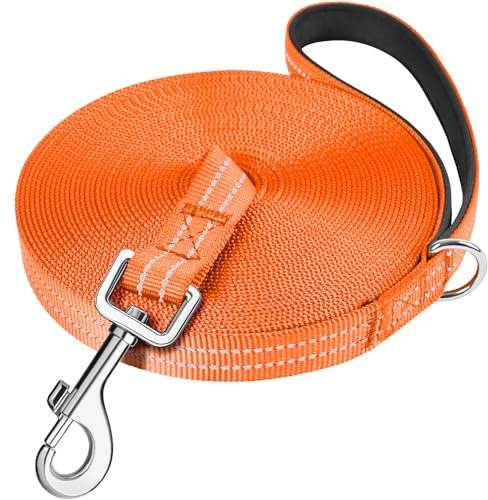 X XBEN Long Line Dog Lead, 3M 5M 10M 15M 20M 25M 30M Reflective & Lightweight Recall Training Lead for Dogs with Soft Padded Handle, Strong Extra Long Leash for Large Medium Small Puppy Dog