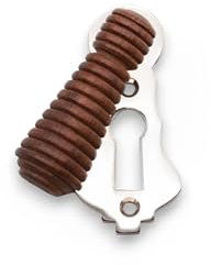 Infinity Decor Solid Brass Lady Beehive Design Rosewood Escutcheon Door Keyhole Cover Plate – Ideal for Front Exterior Doors (Polished Nickel)